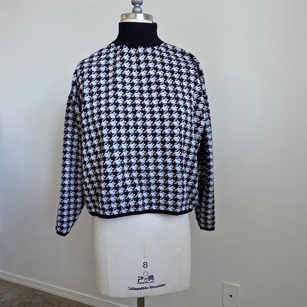 Express Black and White Houndstooth Sweater